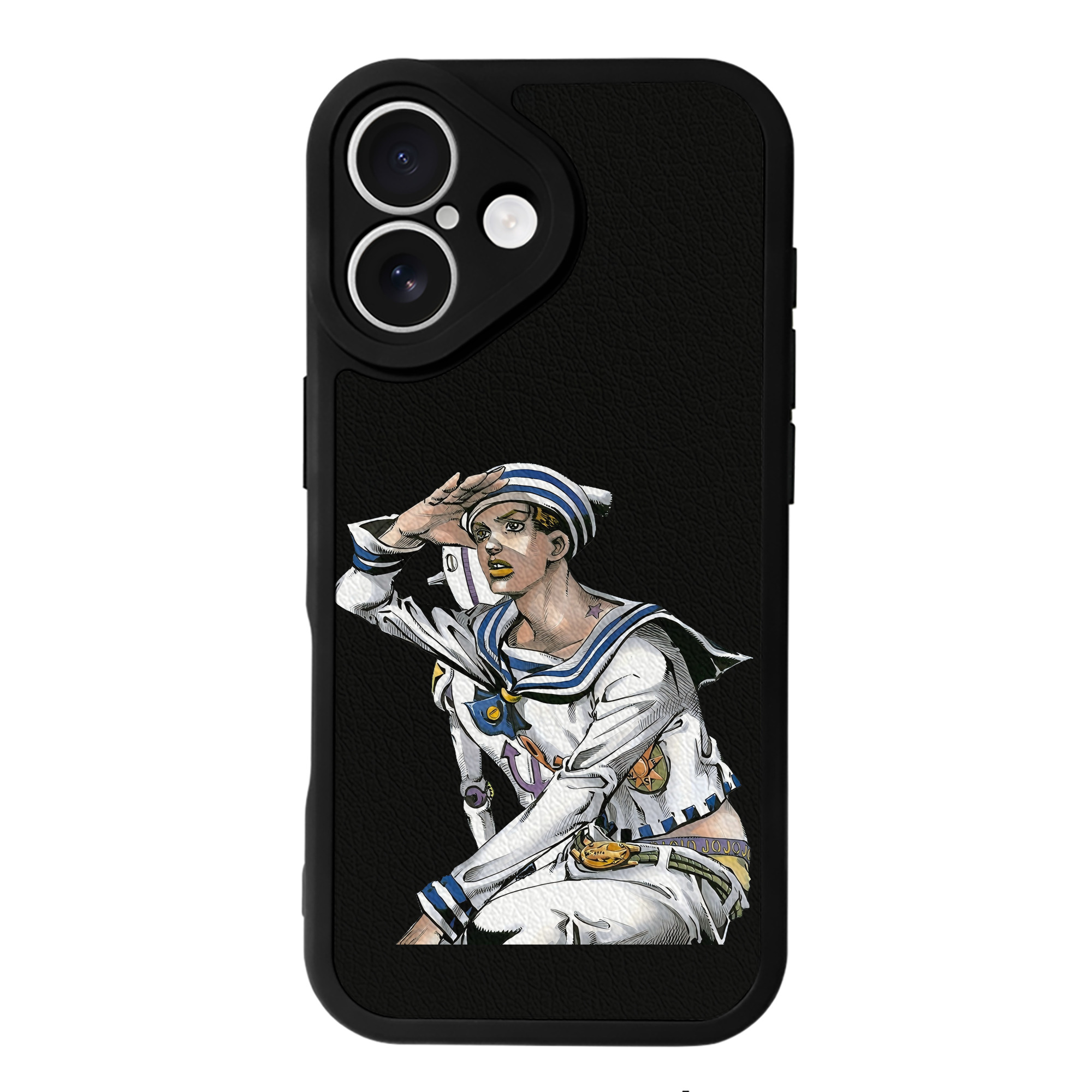 （画像用） ジョジョの奇妙な冒険 東方定助 JoJo's Bizarre Adventure Higashikata Josuke 【iPhone 16シリーズ対応】シリコンスマホケース（レザー調） 材質：シリコン